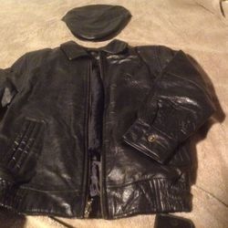 Boys 5-6 black leather jacket