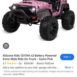 Kidzone Kids 12V Ride-On Jeep – Pink Camo 🚙💗