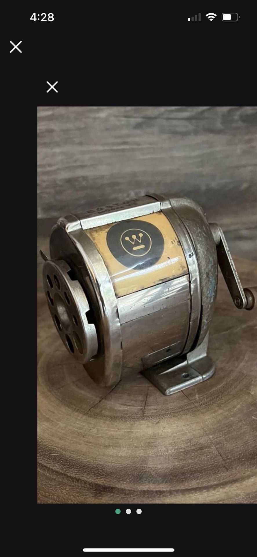 Vintage Pencil Sharpener With Westinghouse Insert, Wall Mount