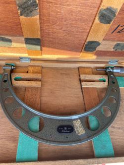 Mitutoyo Micrometer 12-13” inch, 0.001” resolution includes Calibration & Wood Case