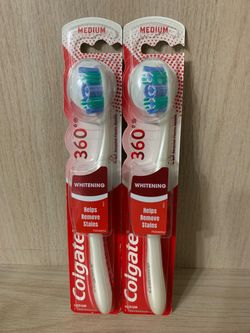 Colgate 360° Whitening Medium Toothbrushes, Price for Both