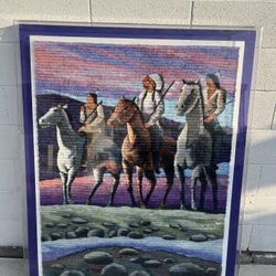 Antique Picture Made by Fabric  and It Covers by Acrylic 