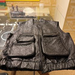 Louis Vuitton Monogram Embossed Leather Utility Vest Sz Xl