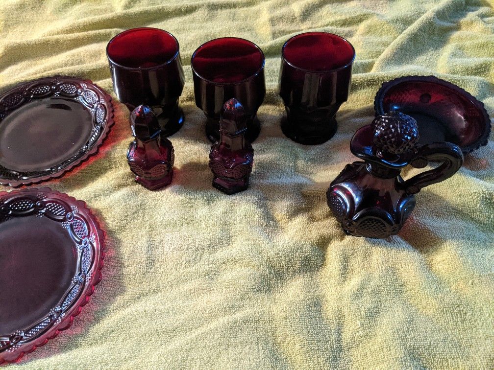 Vintage Avon Red Glassware
