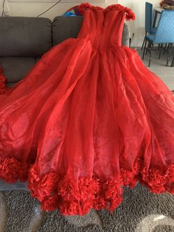 Vestido Rojo De Quinceañera