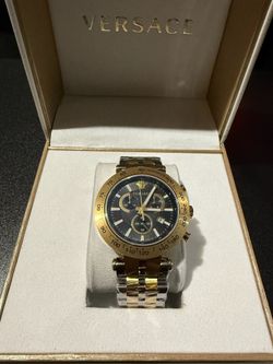 (Brand New) Versace Chronograph Men’s Watch // Silver Gold & Blk