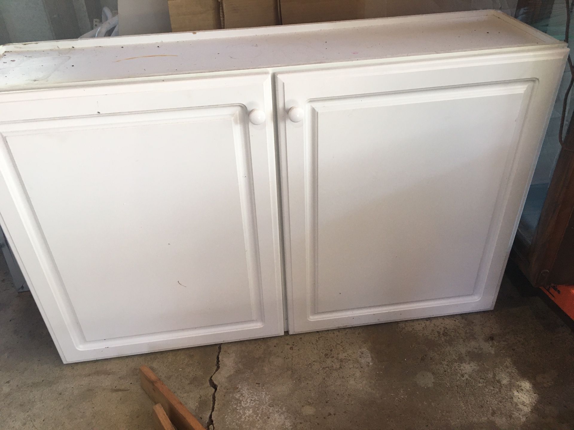 White Formica cabinet
