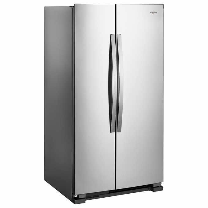 Whirlpool 25CuFt Large Side-by-Side Refrigerator with Adaptive Defrost and Humidity-Controlled Crispers