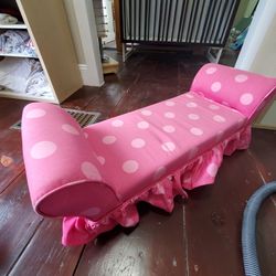 Pink Polka Dot Kids Bench Seat