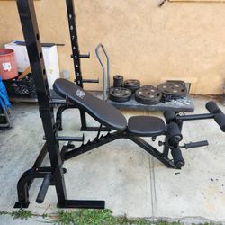 Olympic weights with bench press