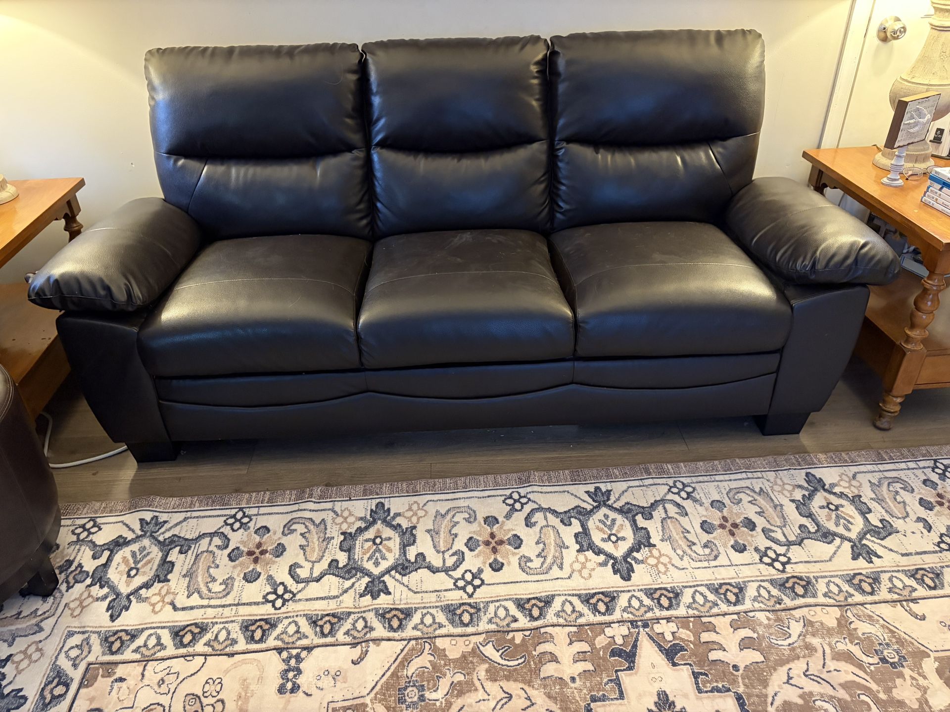 Leather Sofa Dark Brown