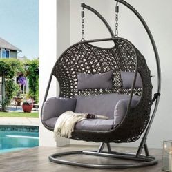 Wicker Floating Egg Chairs