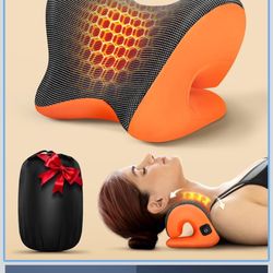 5X Pain Relief Neck Massager with Heat, Graphene-Infused Instant Heating Neck Stretcher for TMJ Migraine, Smart Control Cervical Traction Device Pillo