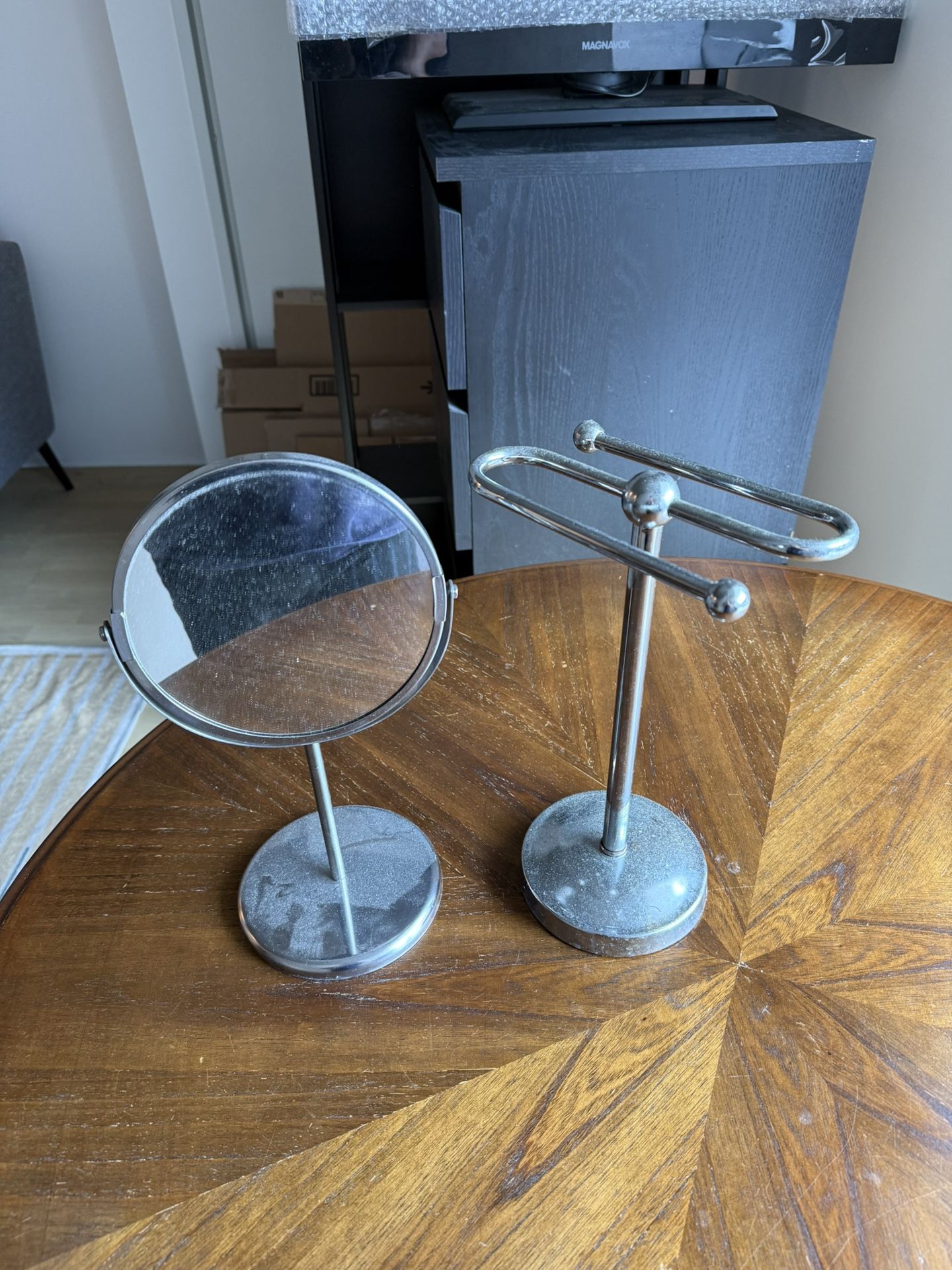 Vanity Mirror And Hand Towel Stand