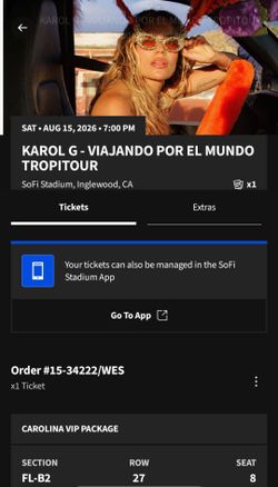 Karol G  SoFi Stadium Aug 15th