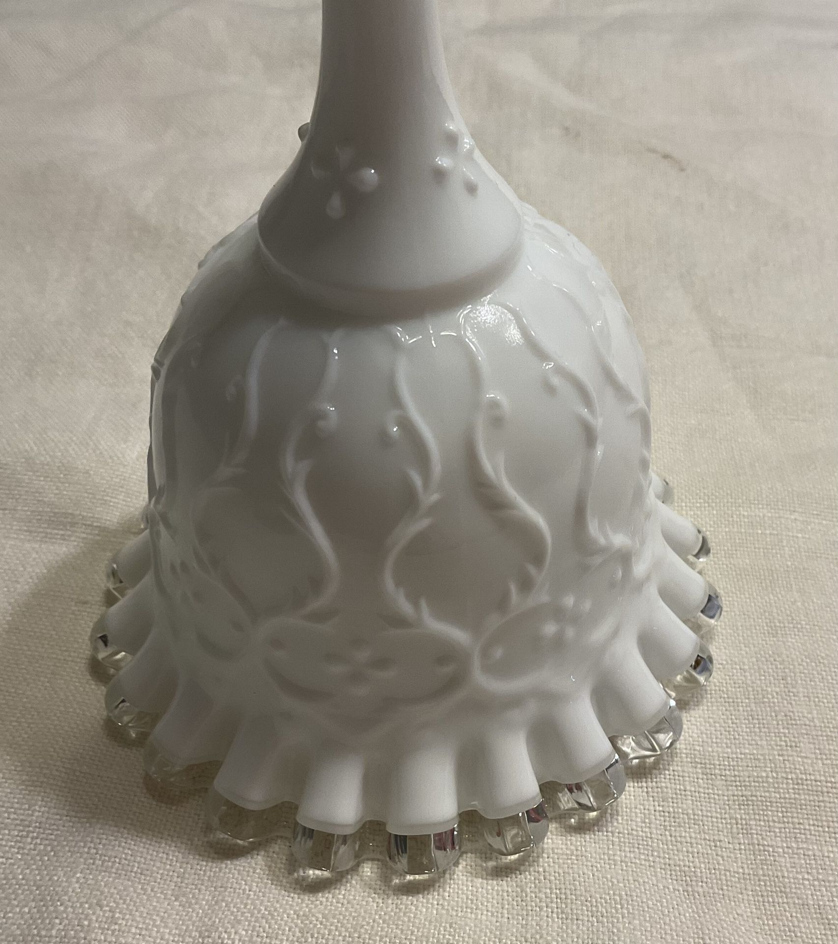 Fenton Spanish Lace Milk Glass Bell