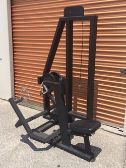 Commercial Bios Seated Row with Custom Ivanko Handles & Weight Stack.