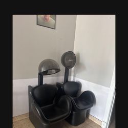 Professional Salon Hooded Hair Dryer Chairs – Set of 2