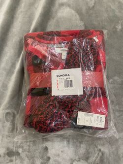 Women’s Sonoma Plaid 3pc Pajama Set Size XL Red/Black NRFP NWT