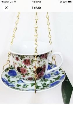 New With Tags…Tea Cup Bird Feeder
