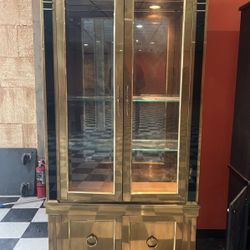 Vintage Brass Display Case 