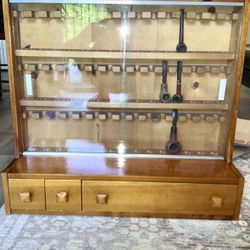 Vintage One Of A Kind Smoking Pipe Rack, Stand Holder Display 45 Pipes 29x27x9.5