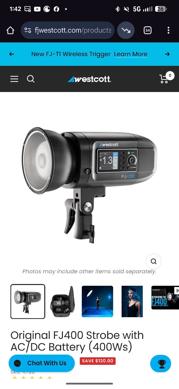 1x Westcott FJ 400,  1x FJ80, 1x FJ-X2, 2x FJ-XR 