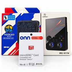 ANBERNIC RG 477V Handheld Gaming Console Bundle – Retro Gray, 12GB + 256GB