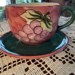 16 Oz Oversized Tea/coffee Cup With Saucer