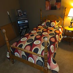 Solid Maple Twin 4 Poster Bed Frame