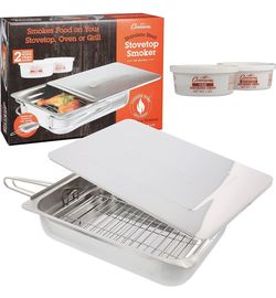 NWT Cameron’s Large Stovetop Smoker Grill Stainless Steel BBQ Fathers Day