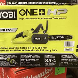 RYOBI ONE+ HP 18V Brushless 10 in. Battery Chainsaw (Tool Only) 