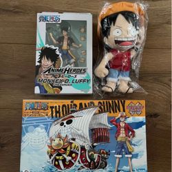 One Piece Luffy Figure and Plush Bundle