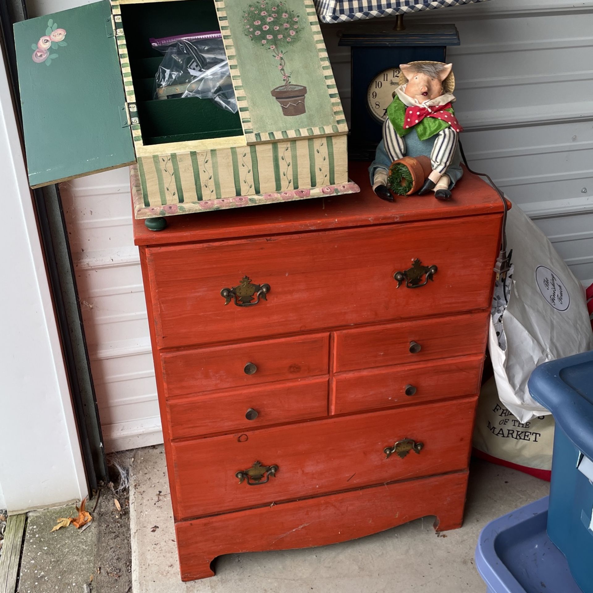 Red Small Wood Dresser 50 Dollars 