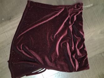 Burgundy mini skirt
