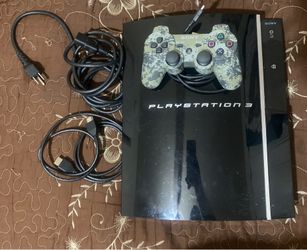 Sony Playstation PS3 Console w/ 1 camo Controller + games