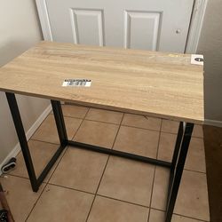 Folding Computer Desk No Assembly Study Writing Table for Small Spaces Natural