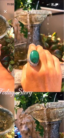 Malachite ring size 8-9
