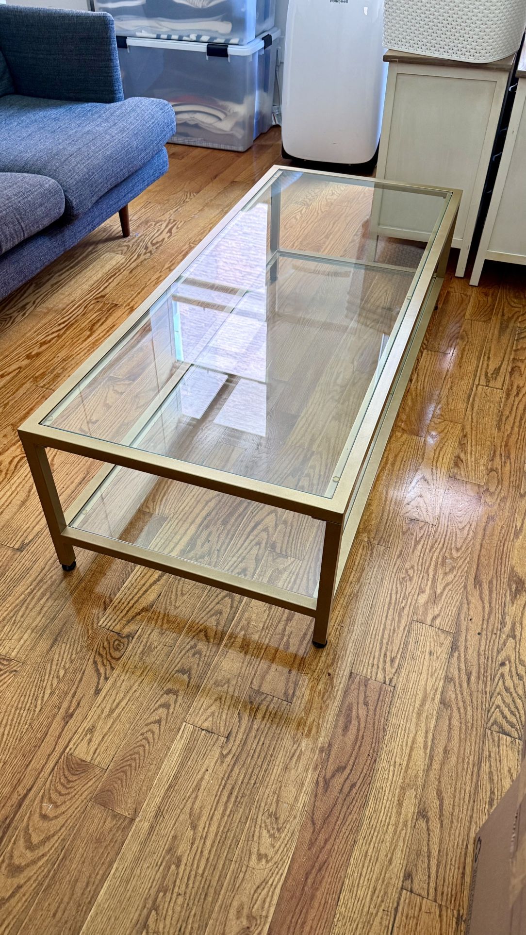 Gold Frame Glass Coffee Table