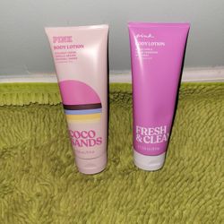 2 Pink Body Lotion 8oz Coco Sands/ Fresh And Clean