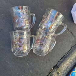 
Vintage Aderia Glass Ishizuka Christmas Hot Cocoa Egg Nog Cup Teddy Bear Mug