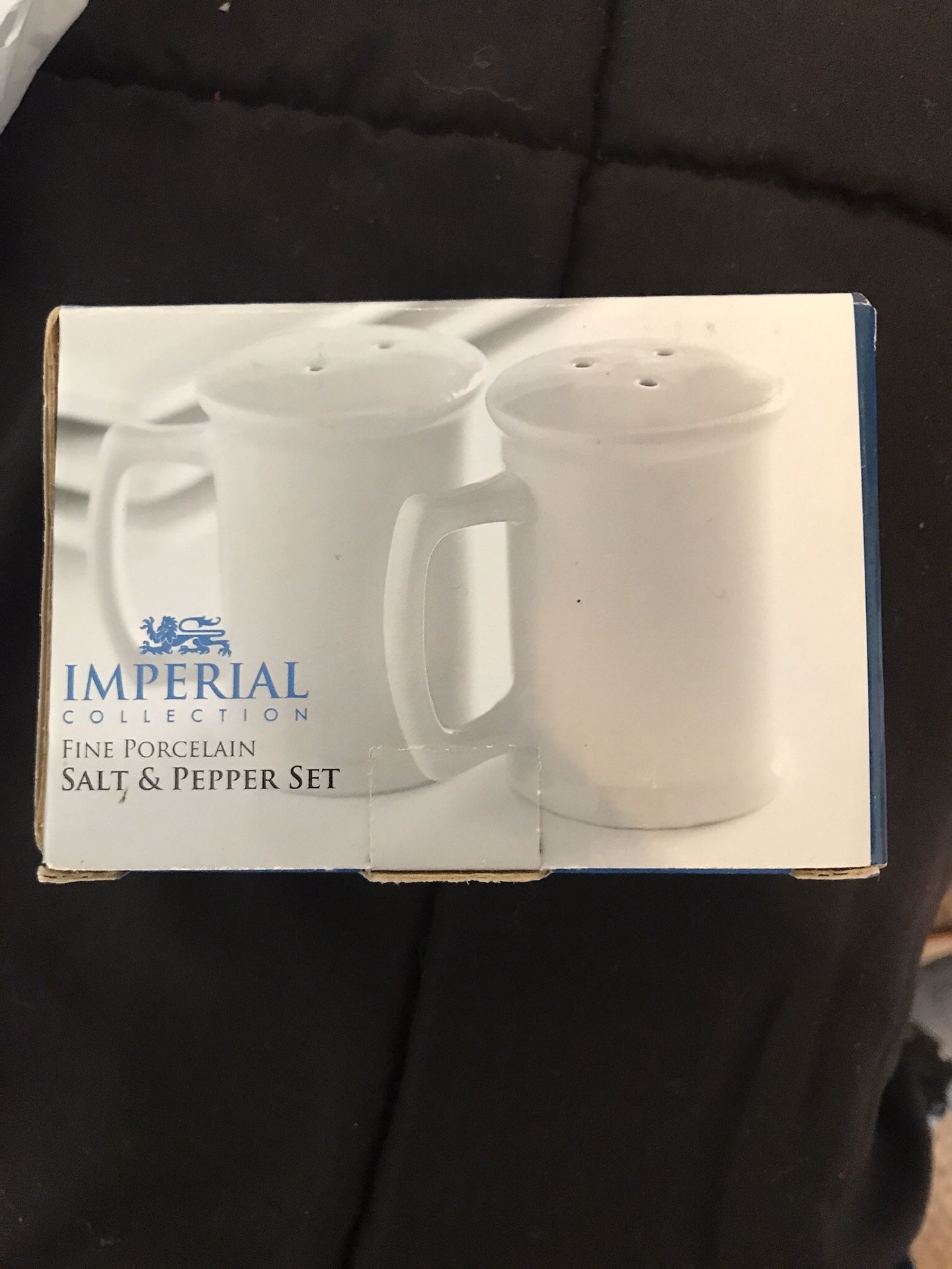 New in box white imperial jug salt and pepper shakers porcelain