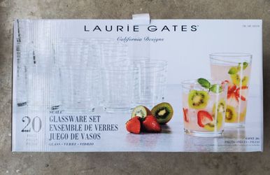 New Laurie Gates 20pc Glass Set