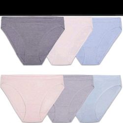 Fruit Of The Loom Women's Bikini Panties Size 6 Medium Six Pairs Assorted Colors