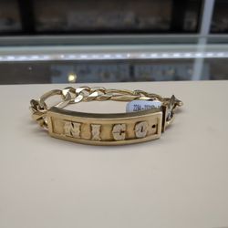 14k Solid Gold I'd Bracelet 62.7 Grams Layaway Available 10% Down If You Are Interested Please Ask For Maribel Thank You 