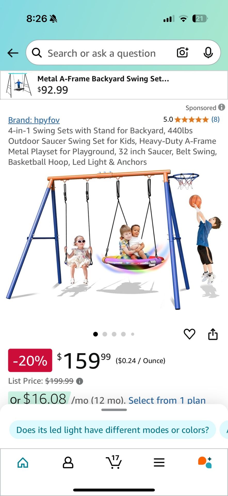 Swing Set For Sale
