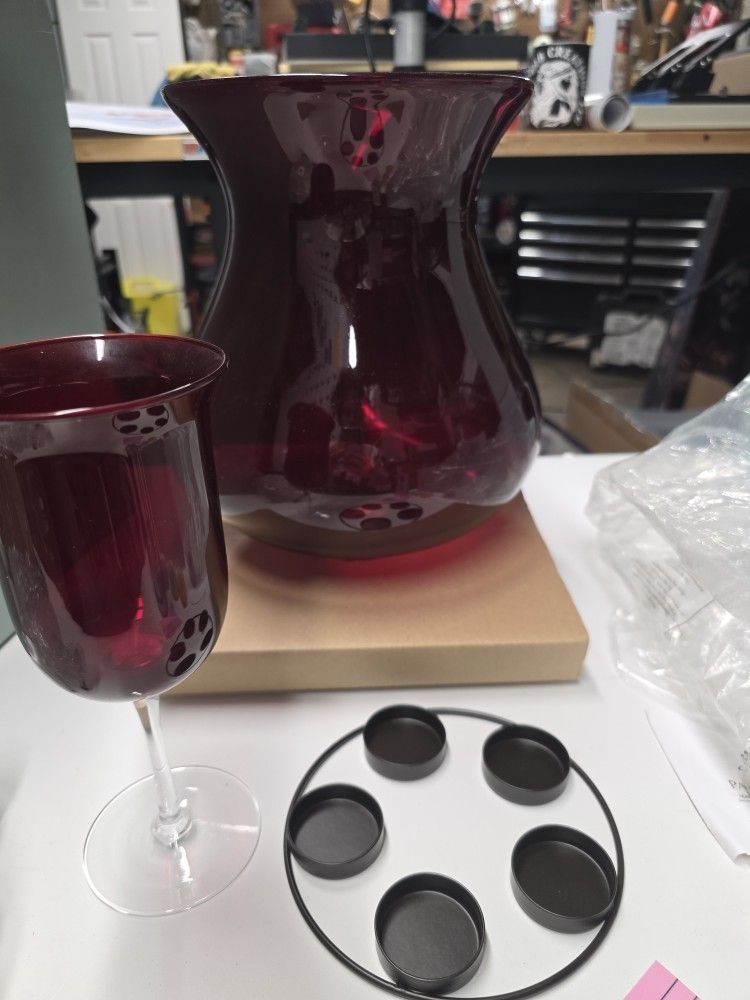 Vintage Ruby Red Partylite Glass 