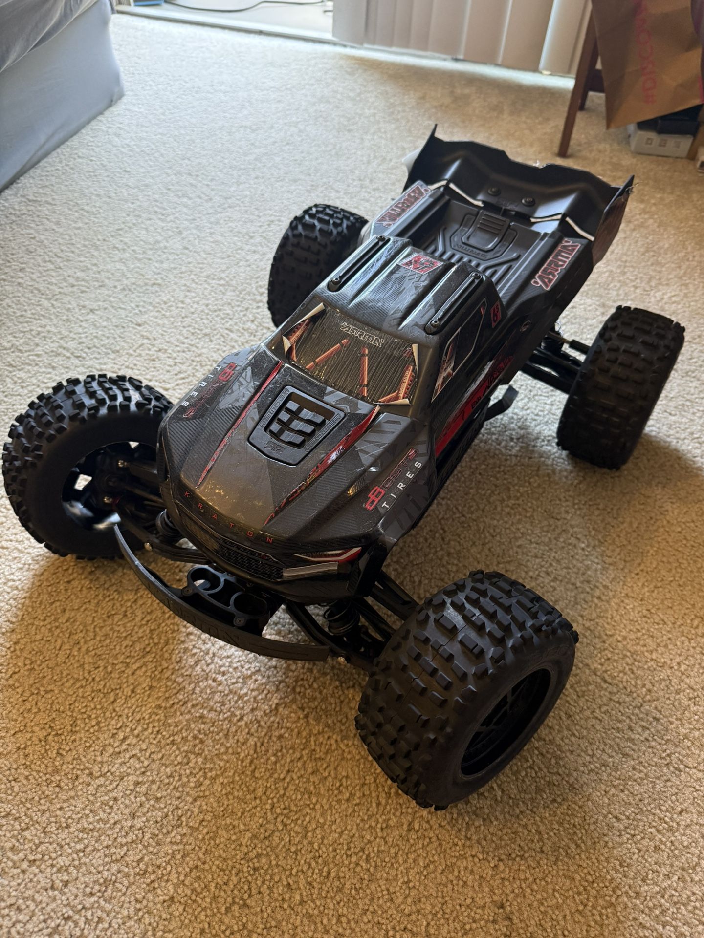 Arrma Kraton 6S EXB BLX RTR 1/8 4WD Brushless Speed Truck (Black) (V6) w/SLT3 2.4GHz Radio