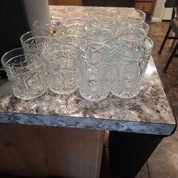 Vintage oberglass Austria glass whiskey glasses and highball/ water/tea glasses