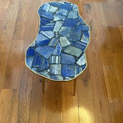 Blue Marble/Stone End Table